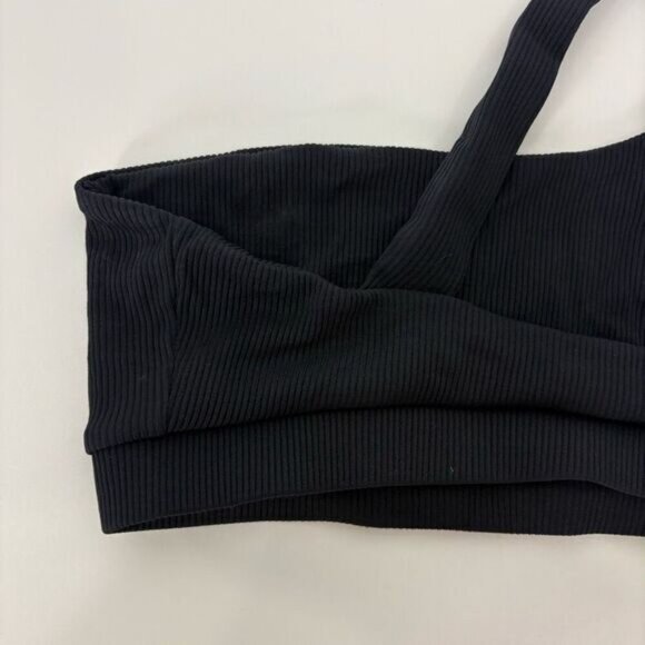 Mimi The Label Black Ribbed One Shoulder Swimsuit Top Size Small - Picture 6 of 7